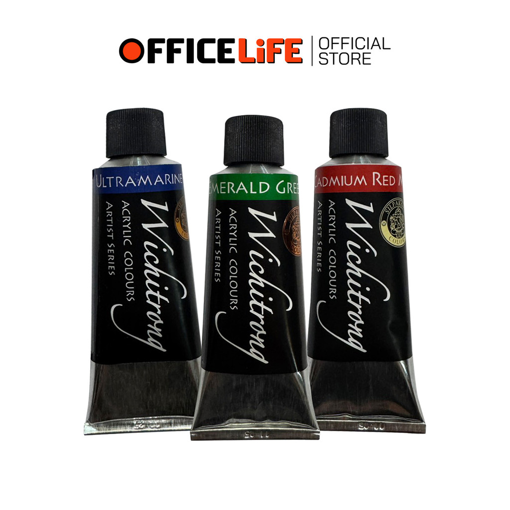 WICHITRONG (วิจิตรรงค์) สีอะคริลิค ขนาด 60ML มีให้เลือก 24 เฉดสี ( 1 หลอด )