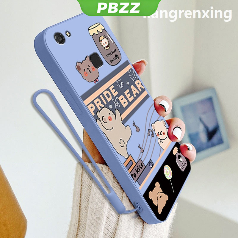 PBZZ เคส VIVO V7 PLUS VIVO V7 เคส VIVO V7 PLUS VIVO V7 เคสโทรศัพท์ Softcase Liquid Silicone Protector Smooth shockproof Bumper Cover การออกแบบใหม่ YTXT01 น่ารัก ลายการ์ตูน กันกระแทก