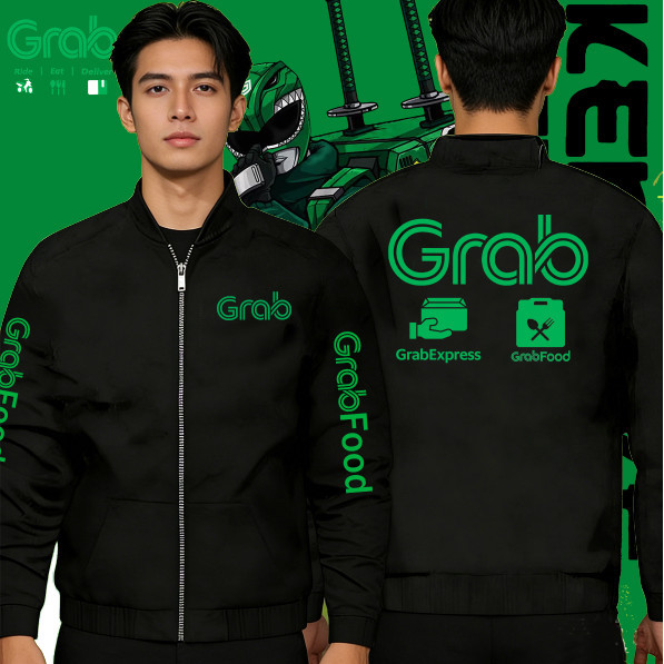 กันลม / กันแดดมีฮู้ด Grab Team Hoodie Jacket |Grabfood Zip-Up Sweatshirt | เสื้อฮู้ดมีซิป Grab งานผ้านุ่ม ใส่ขับรถหรือเท