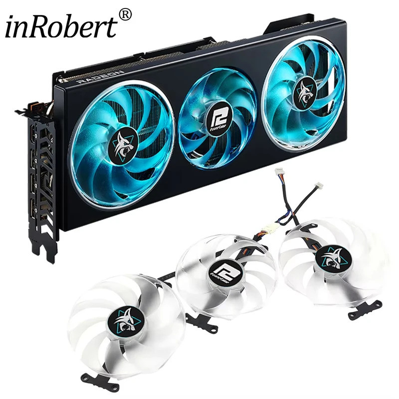 ร​X7900GRE RX7900XT RX7900XTXTX การ์ดพัดลมสําหรับ Powercolor RX 7900 GRE 7900 XT 7900 XTX Hellhound 