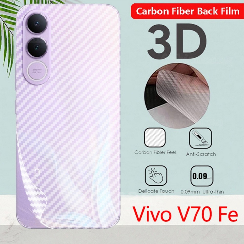 Anti Slip คาร์บอนไฟเบอร์ป้องกันหน้าจอด้านหลังฟิล์มด้านหลังสําหรับ Vivo V70 V 70 FE V70FE V70Elite V70Lite VivoV70 FE VivoV70FE 2026 ไม่ใช่กระจกนิรภัย
