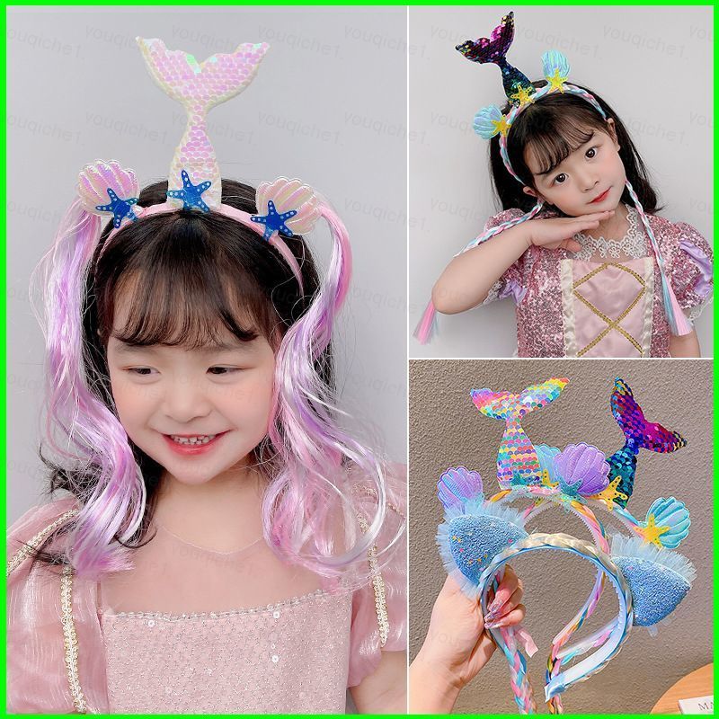 SY1 My Little Pony เด็ก Mermaid Hair Band เด็กยูนิคอร์นวิกผม Braid แถบคาดศีรษะสาวการ์ตูน Pony กิ๊บติ