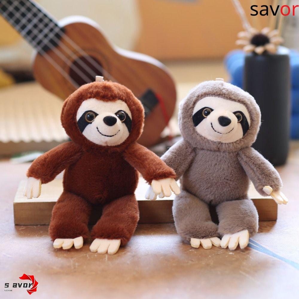 CHROM Sloth จี้ขนาดเล็ก,ตุ๊กตาสัตว์ตุ๊กตานุ่มตุ๊กตา Sloth พวงกุญแจ,น่ารักจําลองกระเป๋า Charm พวงกุญแ