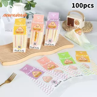 [NT-ที] 100 ชิ้นของห่อแซนวิชเบเกอรี่พิเศษทิ้งง่ายต่อการฉีกขาดโปร่งใสสามเหลี่ยมเค้กอบขนมปังป่าถุง [ใหม่]