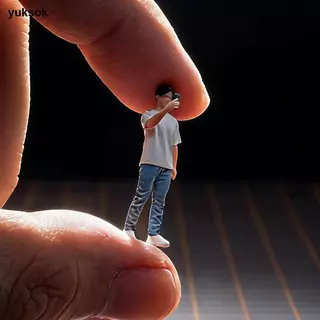 [yuksok] 1:64 Scale Boy Miniature Figure Tiny Miniature People Figurine โครงการ DIY