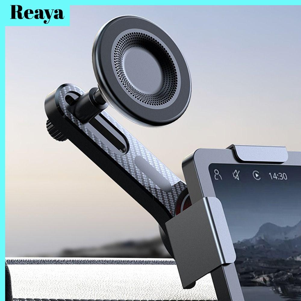 REAYA ขายึดจอในรถยนต์ 360° ที่วางโทรศัพท์แม่เหล็กกันสั่น หมุนได้ ที่จับปลอดภัยหน้าจอกลาง ติดแผงหน้าปัด