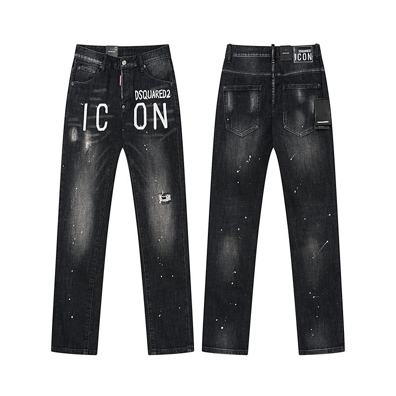 ULMZ DSQUARED2Slim-fit skinny jeans with American-style washed-out vintage print