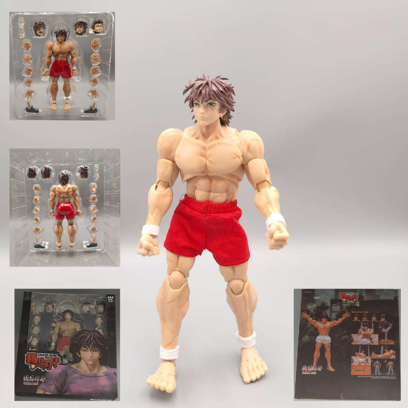 17 ซม.Baki the Grappler อะนิเมะรูป Hanma Baki กล้ามเนื้อ Man กางเกงสีแดง SHF Joint Movility PVC Action รุ่นคอลเลกชันตกแต่งตุ๊กตากล่องของเล่น
