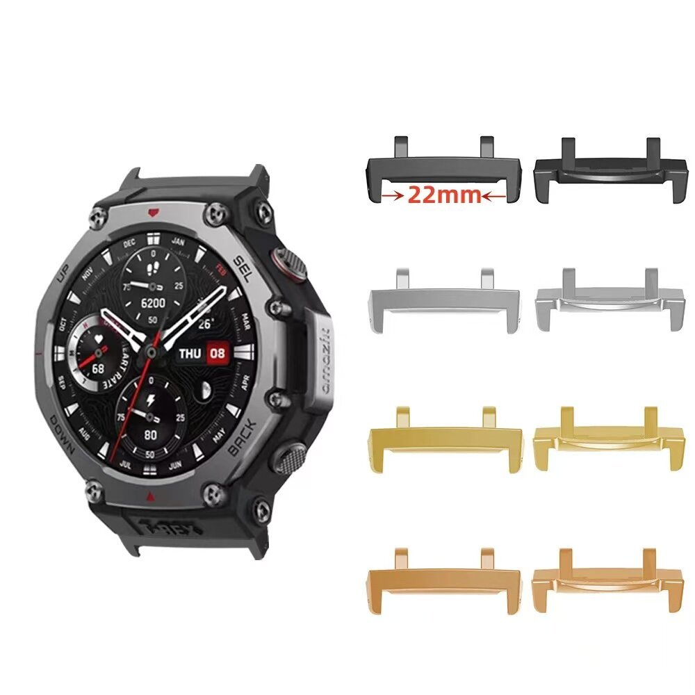 เหมาะสําหรับ Huami Smart Watch Amazfit T-Rex3 ขั้วต่อโลหะ T-Rex3 หัวอะแดปเตอร์เม็ด 22 มม.