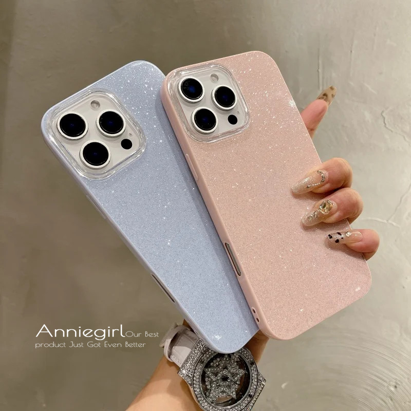 Luxury Glitter Bling เลื่อมเคสโทรศัพท์สําหรับ IPhone 16 15 14 Plus 13 12 Pro Max 11 กันกระแทกอะคริลิค Hard Simple Cover – โปรปัง