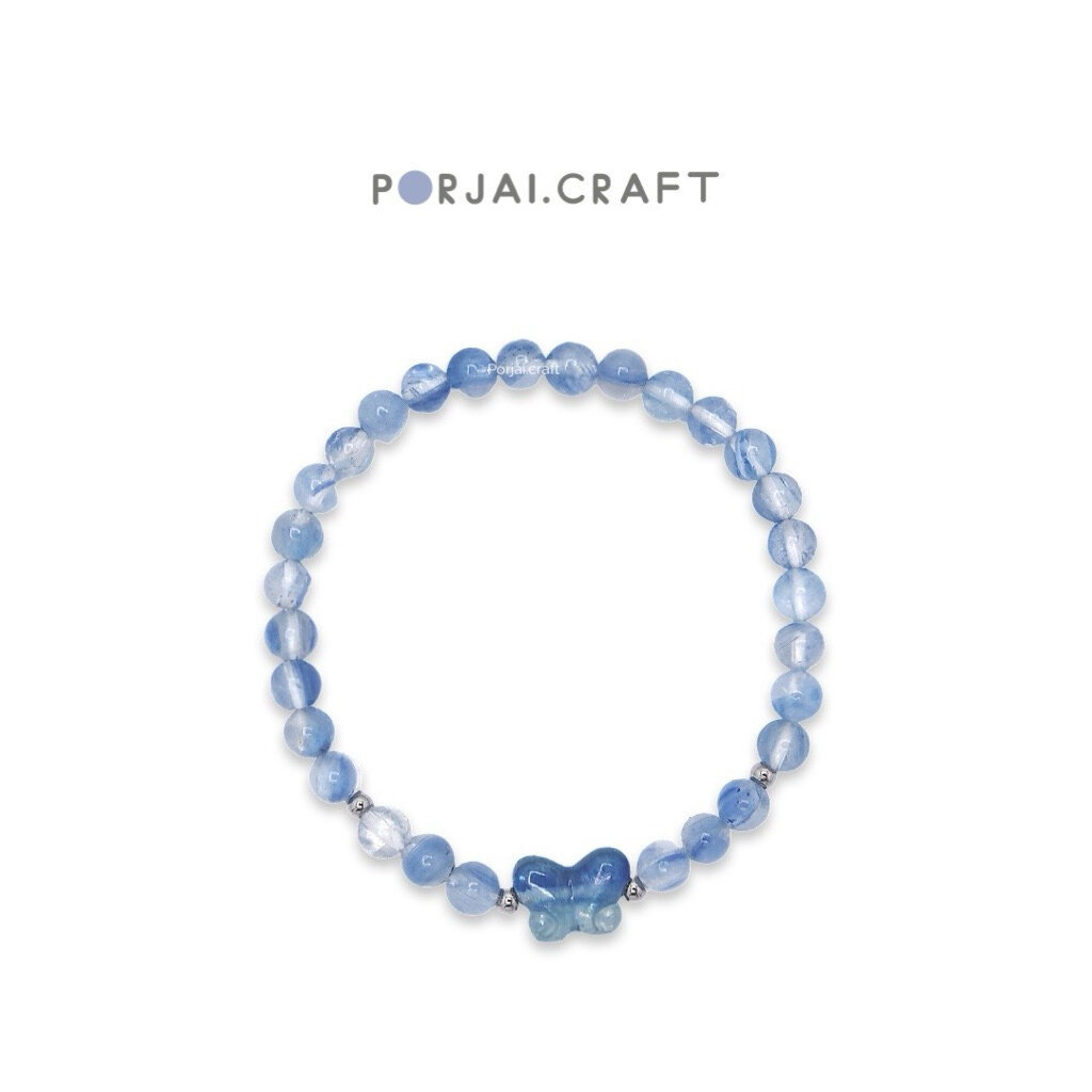 Kyanite In Quartz Bracelet สร้อยข้อมือไคยาไนต์ในควอตซ์