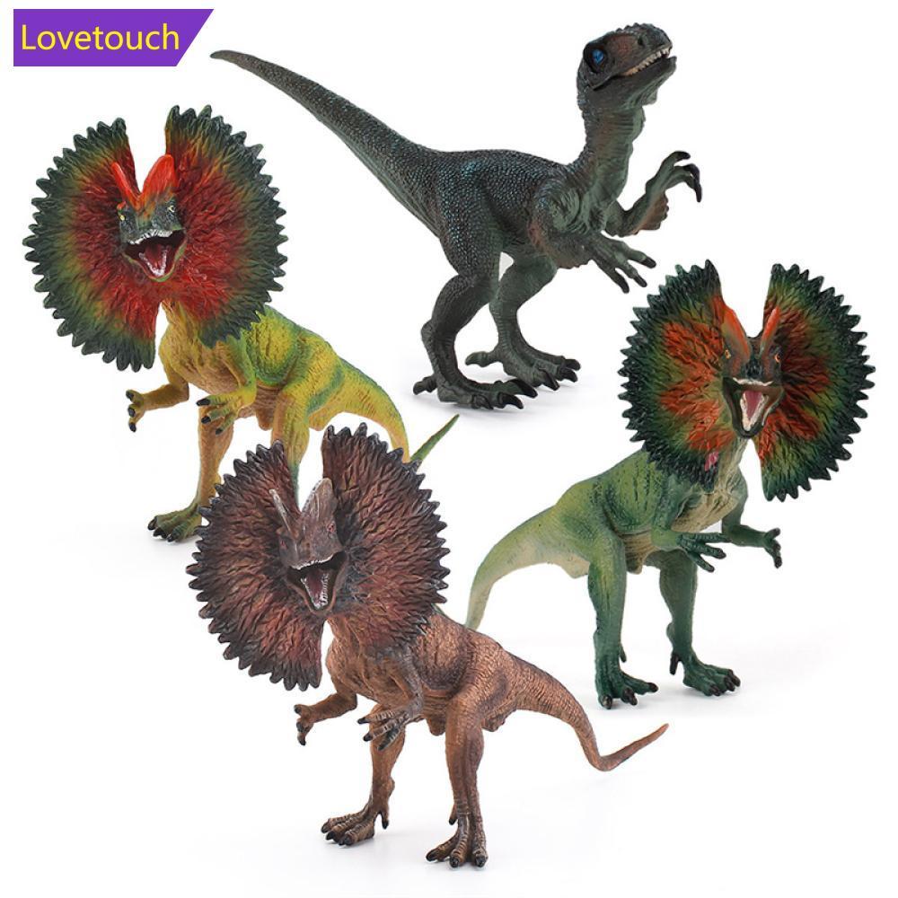 LOVETOUCH Jurassic ไดโนเสาร์จําลองของเล่น PVC Action Figure Dino ของเล่นเหมือนจริง Dilophosaurus ไดโ