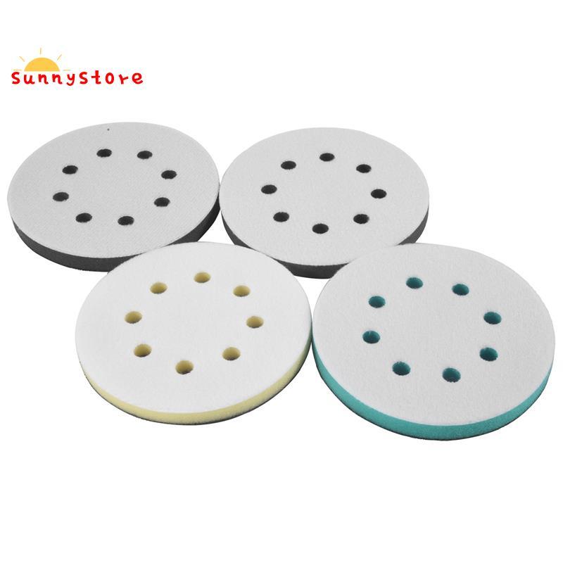 4 แพ็คแผ่นขัดโฟมสําหรับ Orbital Sander, 5 นิ้ว 8 หลุม Orbital Sander Surfprep แผ่นโฟม