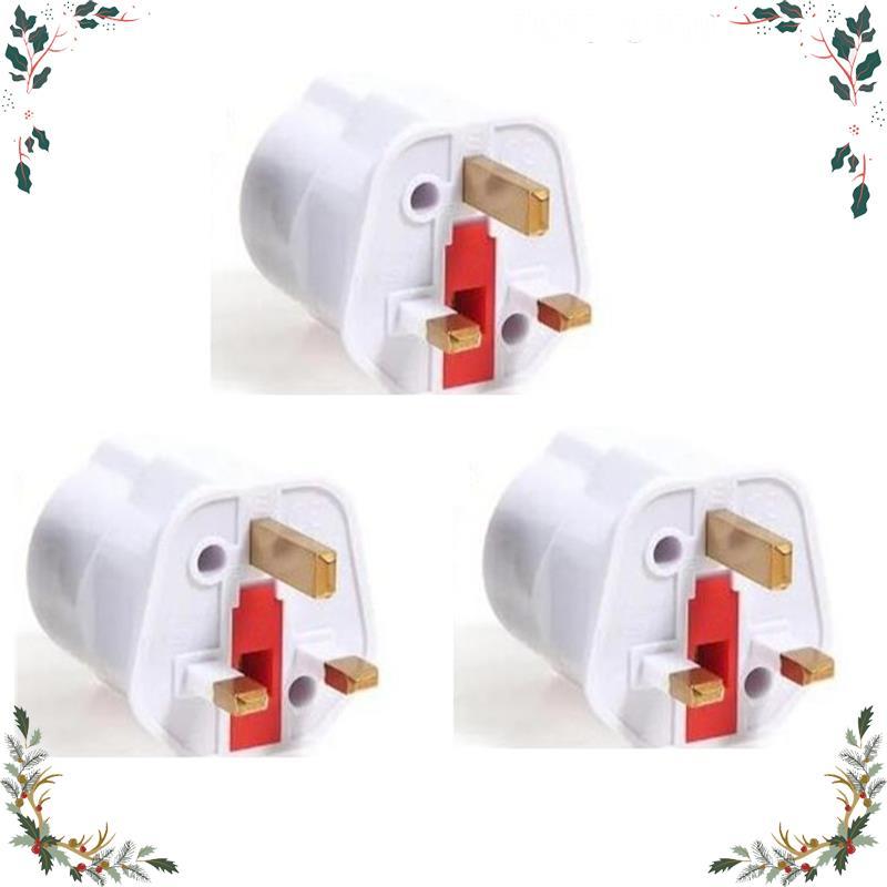 3PACK UK Adaptor Travel Adapter Power Adapter Travel Plug Schuko EU to UK Socket AC Outlet Plug Adap