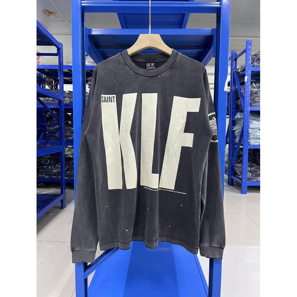 RYQG Saint Michael 25SS“klf Exhibition Exclusive“Washed and distressed long sleeves T Unisex trendy 