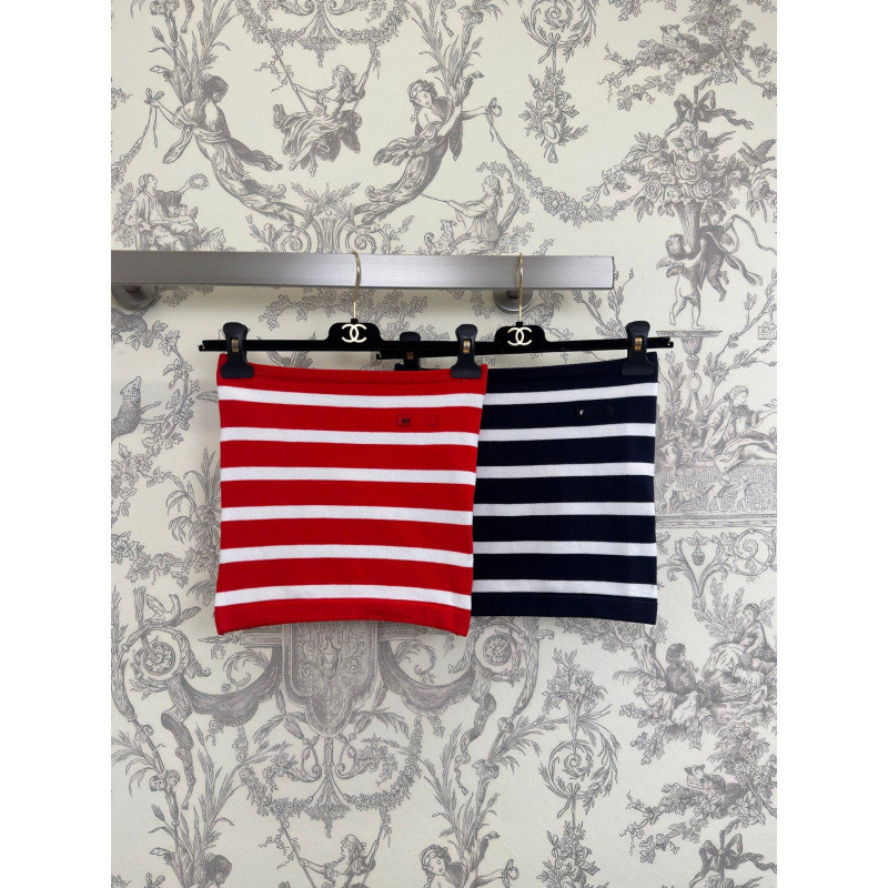 GYTU Mi**iu Summer Sexy Hot Girl French Retro Striped Tank Top for Women, Short Sleeveless Top, New 