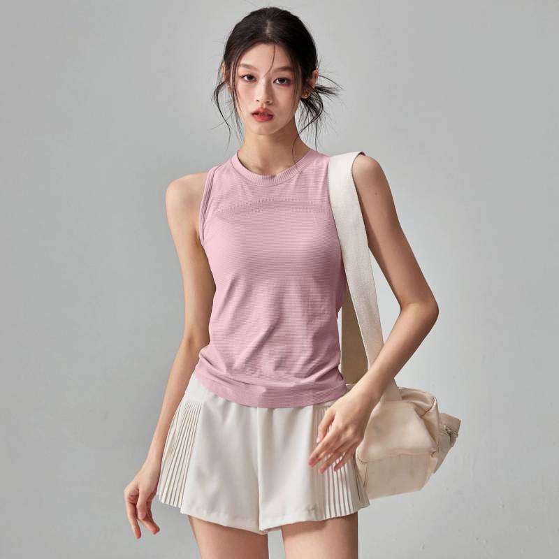 Yoga Clothes Sleeveless Summer Quick-Drying T-shirt Running Top Pilates Training Workout Clothes Thi