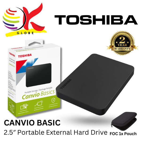 1TB/2TB/4TB] TOSHIBA CANVIO BASIC / CANVIO PARTNER USB-C 2.5" EXTERNAL HARD DRIVE PORTABLE HARD DISK