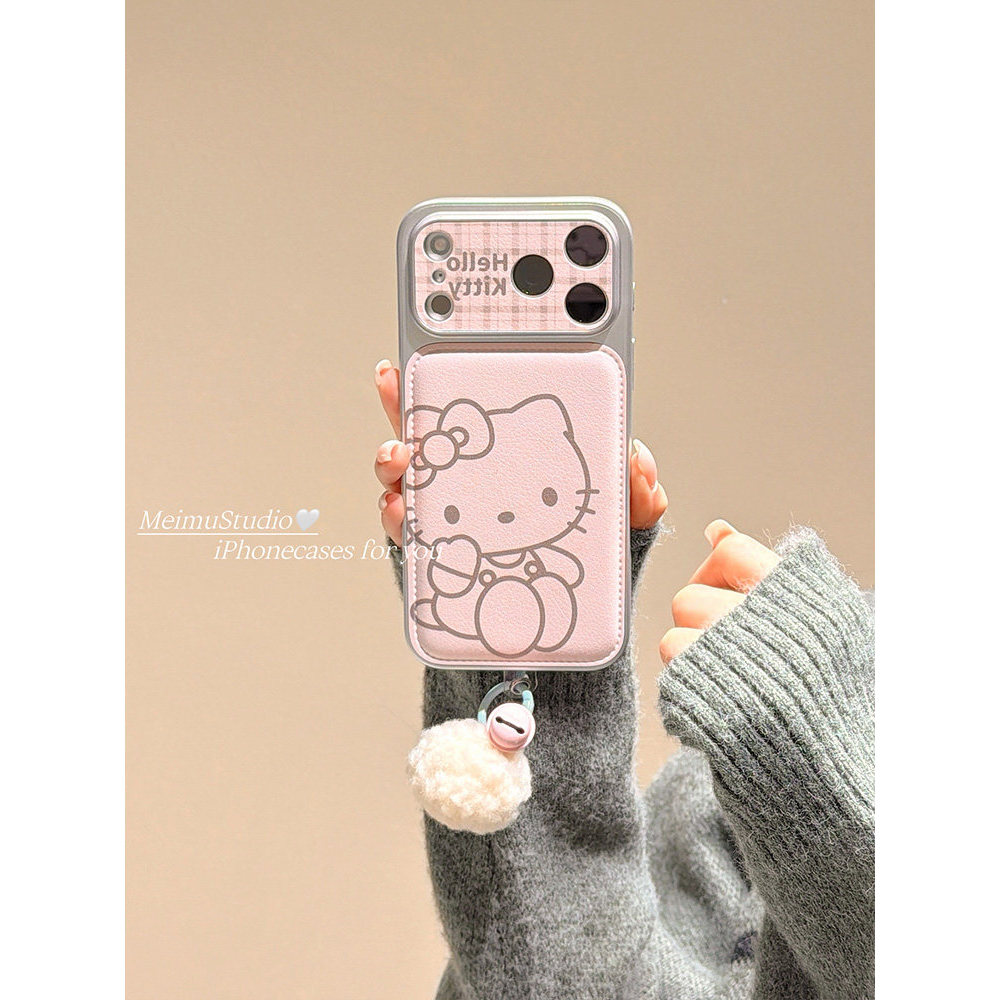 Huiwanju แมวสายสีชมพูน่ารักเหมาะสําหรับเคสโทรศัพท์มือถือ iphone17 iP16pro หน้าต่างขนาดใหญ่ 16/15 น่ารัก 14promax/13promax รูปแบบหนัง 17 เคสป้องกันแบบรวมทุกอย่าง ราคา ถูกที่สุด ดีลบีเคเค แกลเลอรีภาพที่ 4