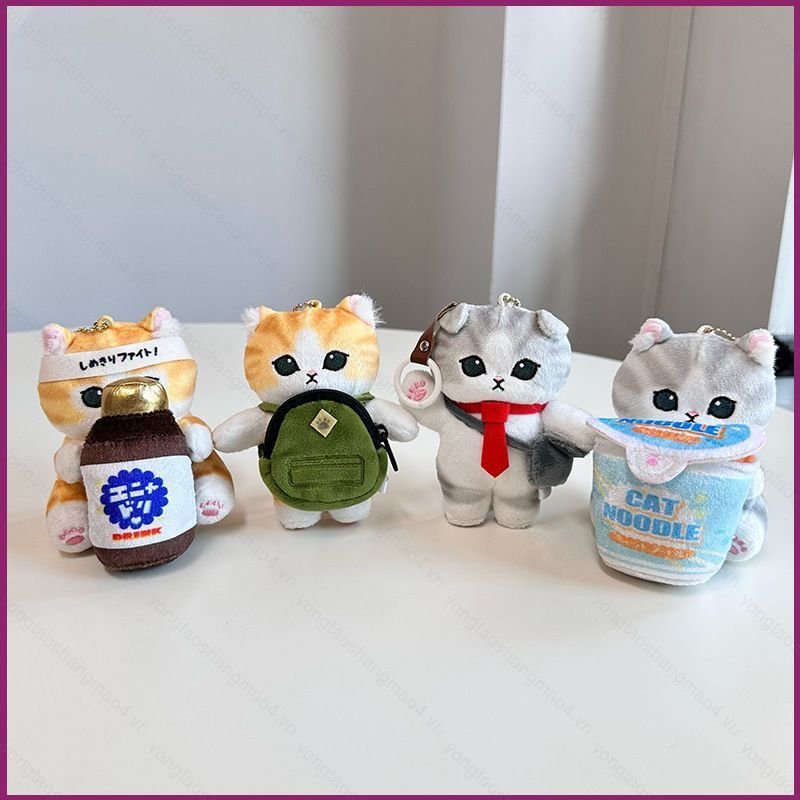 YT4 Mofusand แมวตุ๊กตาตุ๊กตาของขวัญสําหรับเด็กผู้หญิงกระเป๋าจี้ก๋วยเตี๋ยวเครื่องดื่มกระเป๋าเป้สะพายห