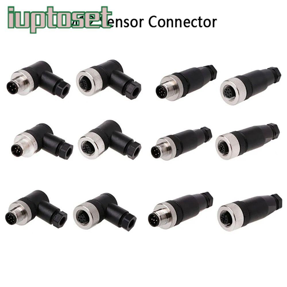 IUPTOSET M12 Sensor Connector, 4 5 8 Pin Connector M12 ปลั๊กการบิน, ปลั๊กเซ็นเซอร์กันน้ํา Adapte สกร