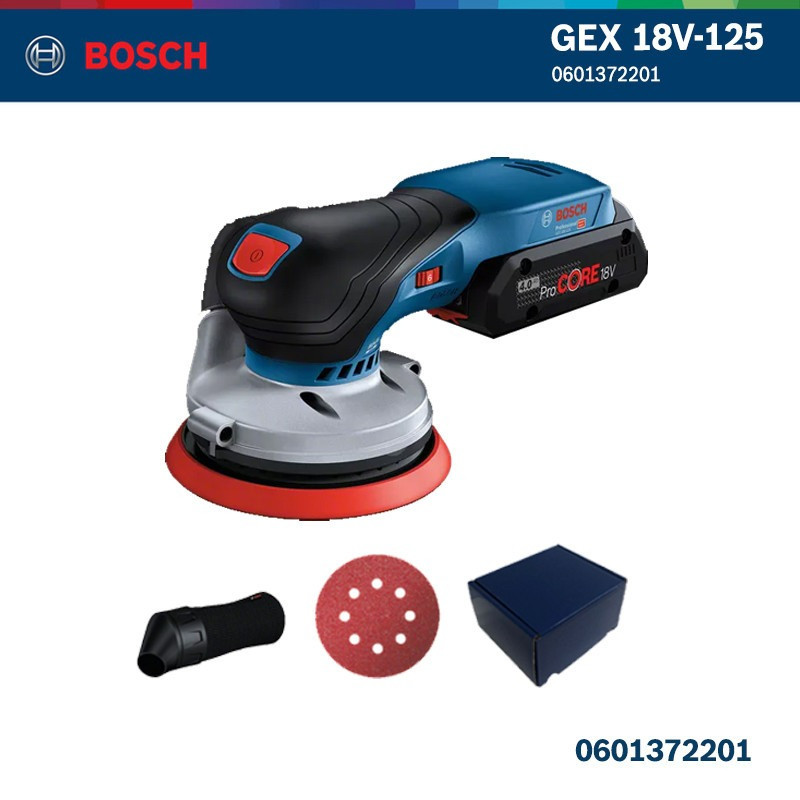 [ BOSCH ] (GEX 18V-125) เครื่องขัดโคจรสุ่มไร้สาย SOLO 18V 125mm Orbital