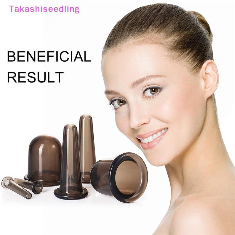 (Takashiseedling) Bla Silicone Cupping Vacuum Vacuum Vacuum Lifting Facial Face Eyes Massage Cup ใหม