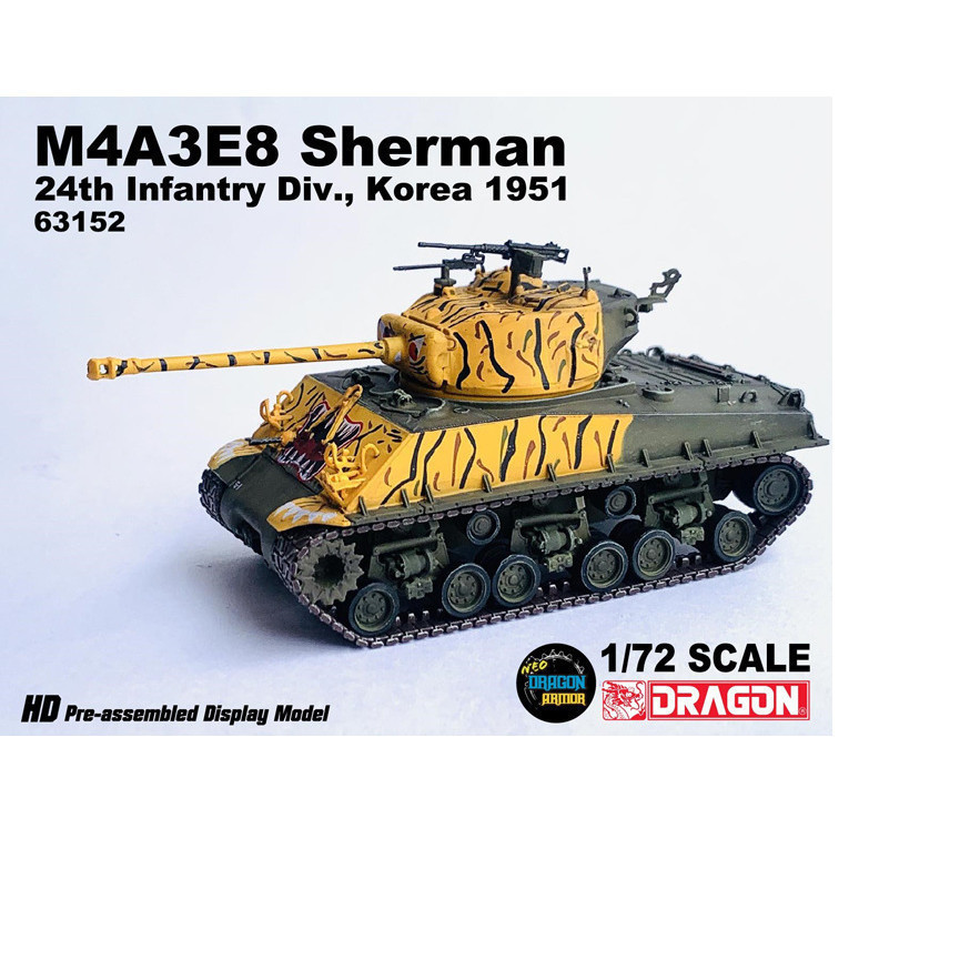 ZAGI hobby HC1 63152 American M4A3E8 Sherman Tank 24th Infantry Master, North Korea 1951 สินค้าสําเร