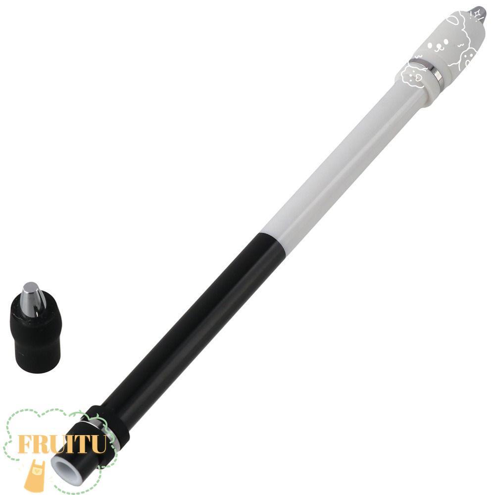 FRUITU Spin Pen, PC White Pen Spinning, สํานักงานเคลือบไม่ลื่นสีดําระดับกลาง
