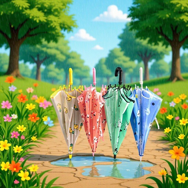 ร่ม ร่ม แคปซูล Enbihouse ม่านบังแดดสำหรับเด็กแบบลายดอกไม้น่ารักในสไตล์นอร์ดิก ทำจากไฟเบอร์กระดูก