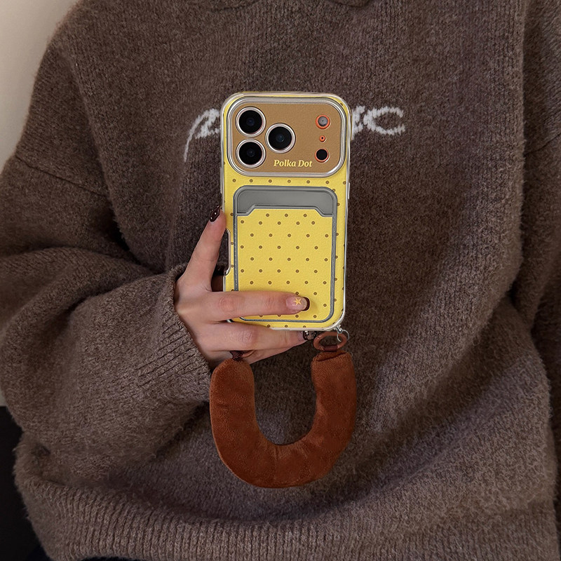 magsafe wallet magnetic wallet Le Land Ming สีเหลือง Polka Dot เหมาะสําหรับ OPPOReno15 เคสโทรศัพท์ F