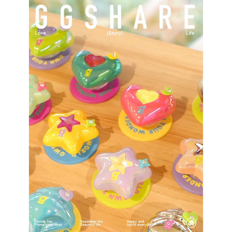 GGSHARE ฤาษีปูการออกแบบเดิมเคสโทรศัพท์วงเล็บแม่เหล็กวงกลมศิลปะระดับไฮเอนด์ถุงลมนิรภัยยึดหดสวยสุดใหม่ที่วางโทรศัพท์การ์ตูนความรู้สึกระดับไฮเอนด์กระจกพั