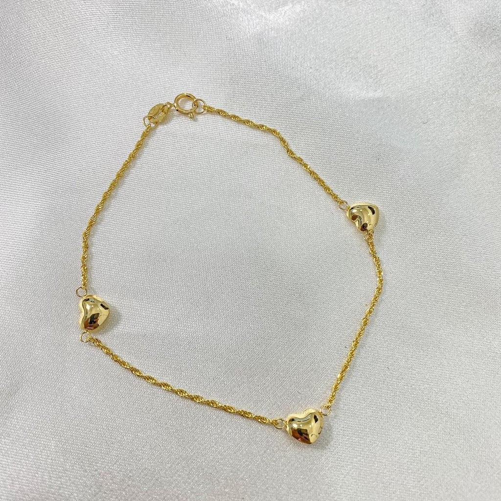สร้อยข้อมือเชือกทองรูปหัวใจ |   ทองคำซาอุดีอาระเบีย 18K (สามารถนำไปจำนำได้) |   ทองคำสีเหลือง