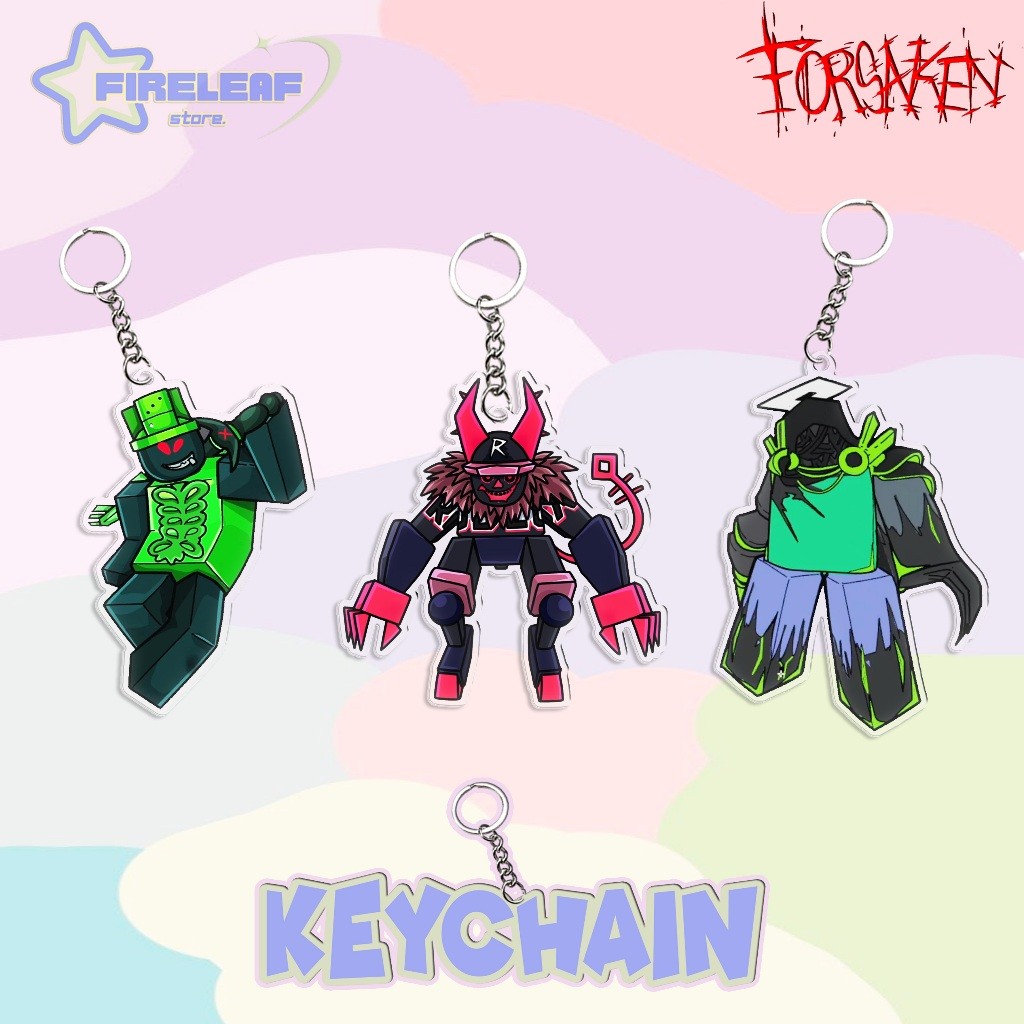 GANTUNGAN KUNCI AKRILIK FORSAKEN ROBLOX / GANCI KEYCHAIN 1X1X1 GUEST666 JOHN DOE KEREN