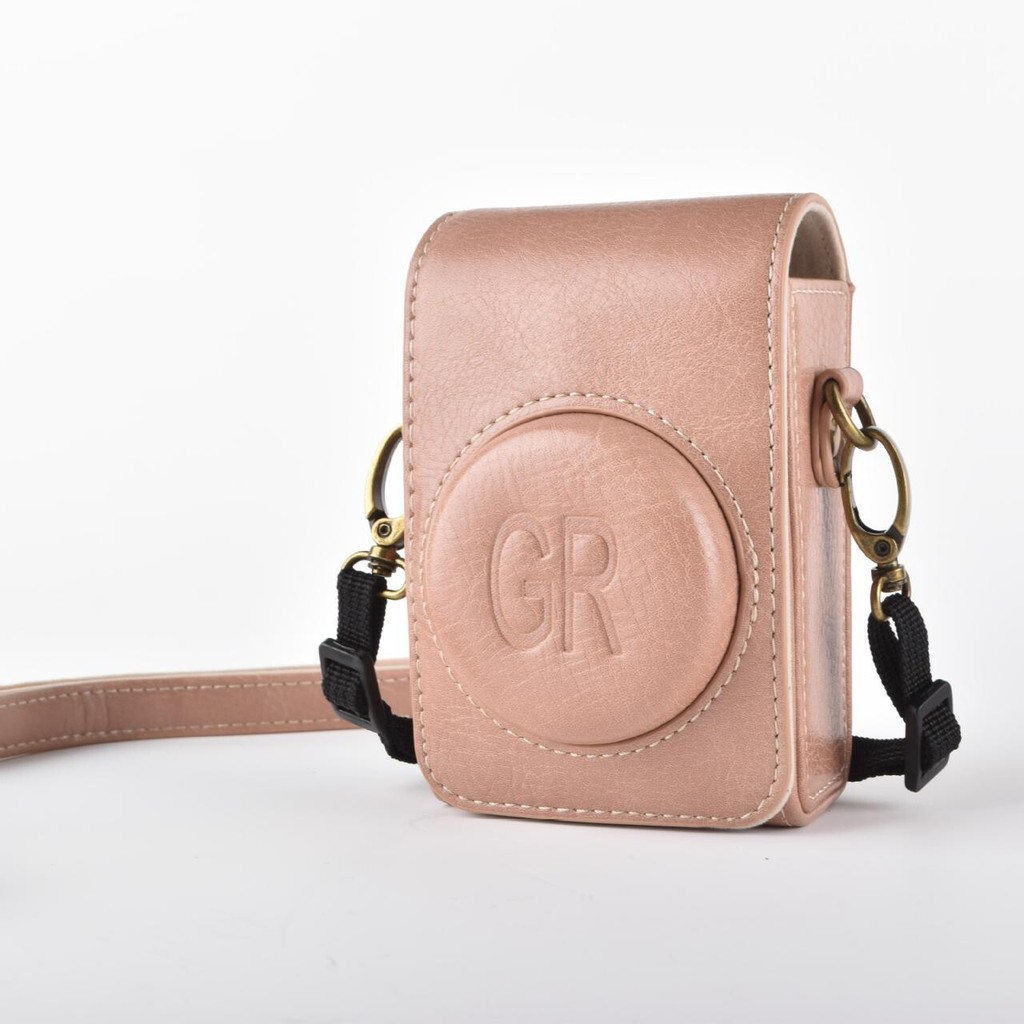 เหมาะสําหรับ Ricoh gr4 กระเป๋ากล้องสีชมพู gr3 hdf เคสป้องกัน Halter คอ GR3X เคสหนังน่ารัก GR4 Storag