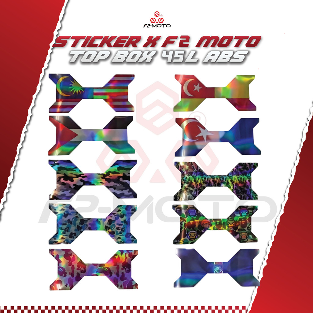 สติ๊กเกอร์ X F2 Moto Top box 45L ABS
