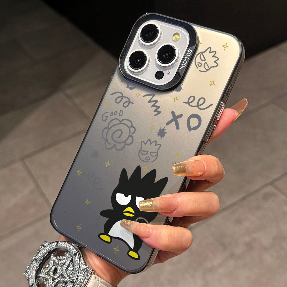 การ์ตูน BADBADTZ-MARU Graffiti Casing สําหรับ Apple Galaxy S26 S25 Edge S24 S23 S22 S21 S20 FE Ultra Plus 5G สีสันเงิน Hard Cover