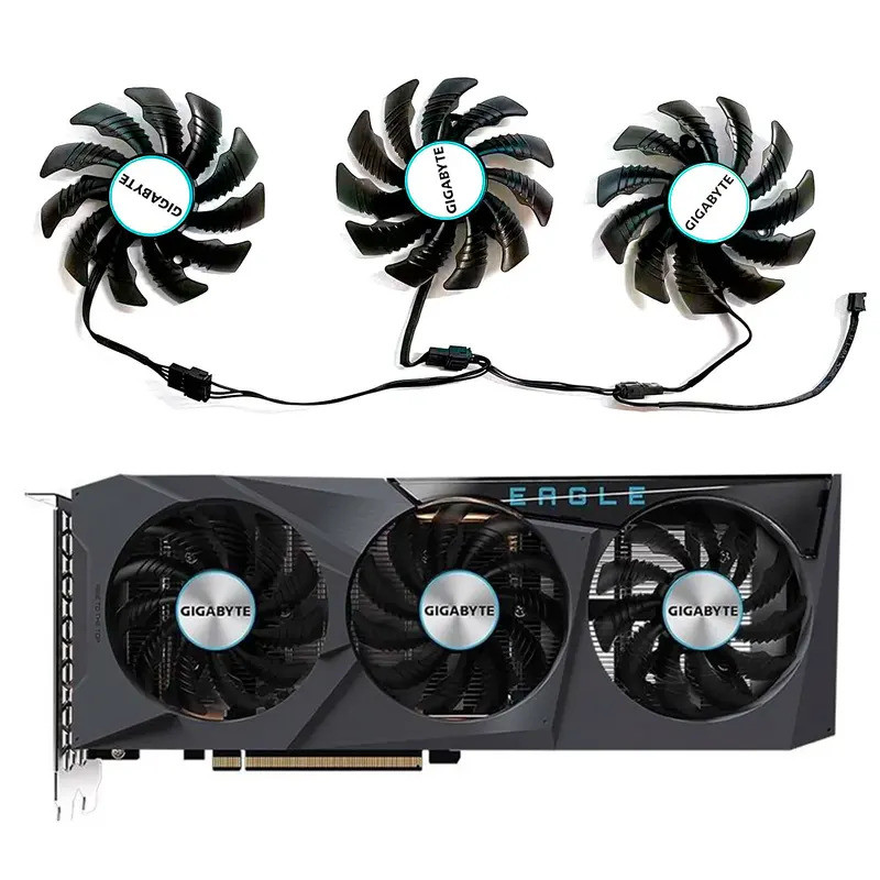 HL ใหม่เอี่ยม 75MM 4PIN T128010SU PLD08010S12HH สําหรับ Gigabyte Radeon RX 6600 6700 XT RTX 3070 Ti 