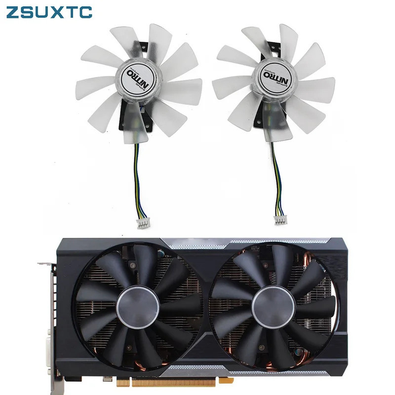 HL GAA8B2U/GAA8S2U 4pin DC 12V 0.45A R9 380X GPU Cooler สําหรับ Sapphire R9 380 380X 2G/4G D5 กราฟิก