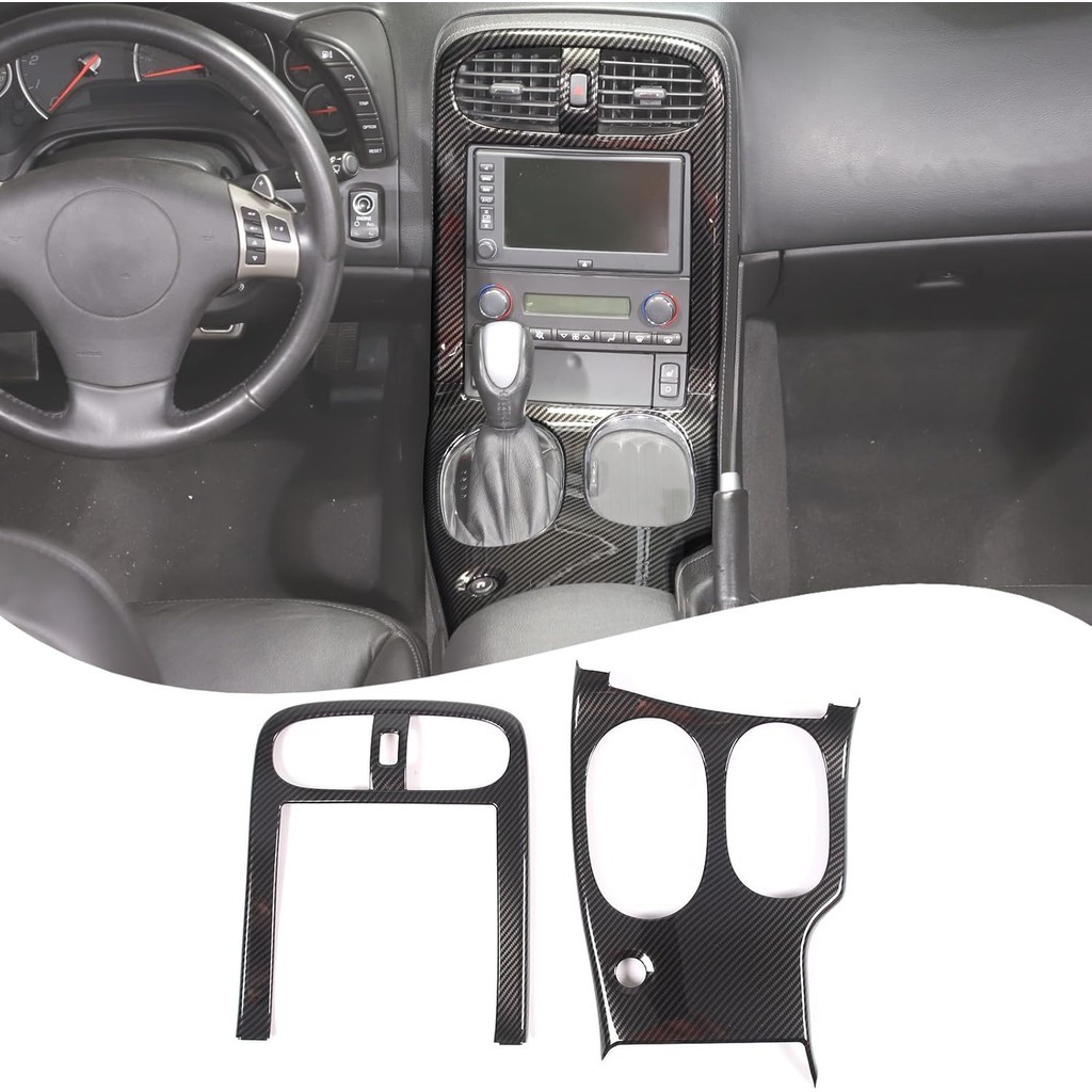 Lcojicep นําทางกรอบหน้าจอสติกเกอร์ Trim ใช้งานร่วมกับ Corvette C6 Z06 ZR1 2005-2013 คอนโซลกลาง Acces
