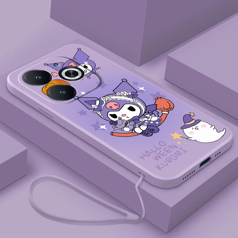 Infinix Smart 8 Pro smart8 X6525 X6525D X6525B เคสซิลิโคนเหลวน่ารัก Kuromi Casing Candy Color Cover