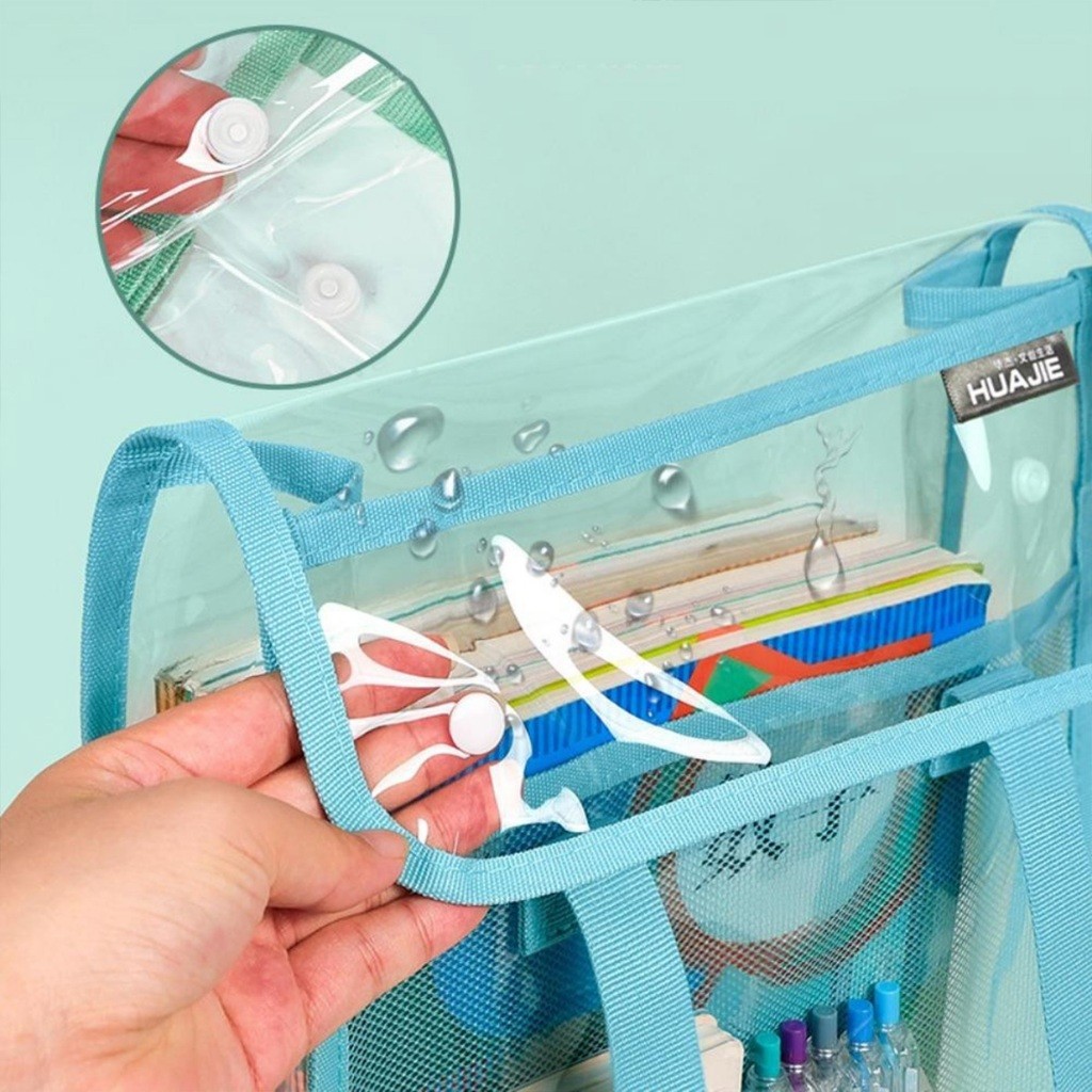 ของมาใหม่！กระเป๋าแฟ้มใส่เอกสาร A3 สีใส กันน้ำ ถุงการบ้าน  pvc มีหูหิ้ว สำหรับนักเรียน โรงเรียน สำนักงาน จัดเก็บเอกสาร - รูปที่ 4