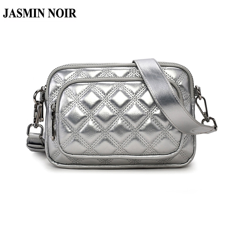 JASMIN NOIR PU ลายสก๊อต Quilted Women กระเป๋าถือ Retro Pillow Crossbody Bag