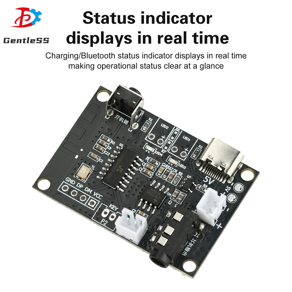 DC5V 5W บอร์ดเครื่องขยายเสียงบลูทูธ Mono Mini Audio Module Type-C Connector