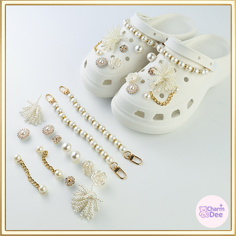 จี้รองเท้าแฟชั่น ชุดตัวต่อลายรองเท้า กันน้ำ | อุปกรณ์ตกแต่ง Clogs & Sandal สไตล์สากล