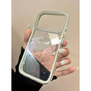 สำหรับ IPhone 13 16 11 17 15 12 14 air Pro Max XR XS X Max 14 15 16 Plus เคสใสกันกระแทกทรงสี่เหลี่ยมสีสันสดใส 2 in 1