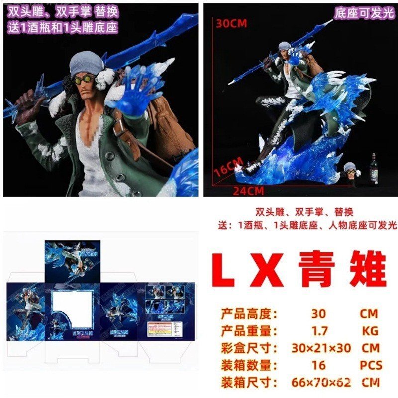 MAX Aokiji One Piece รูปสามารถส่องสว่างรูปปั้นสองหัว LX Rebel Army Series ตกแต่งรุ่น Aokiji WSKB