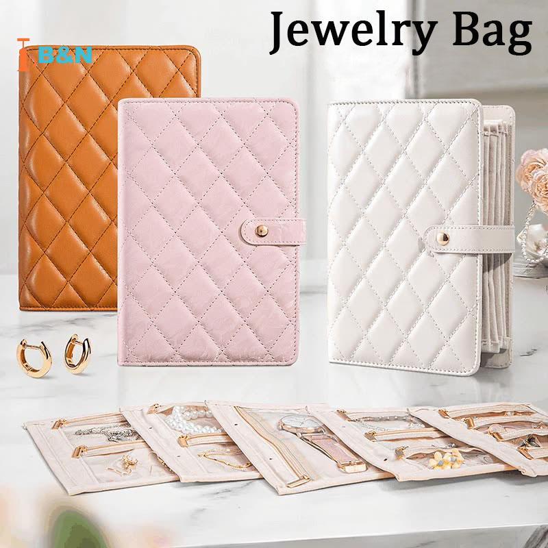 XeR กระเป๋าเครื่องประดับ 5 กํามะหยี่กรณีเครื่องประดับแบบพกพาเดินทางเครื่องประดับ Organizer Book /Pou