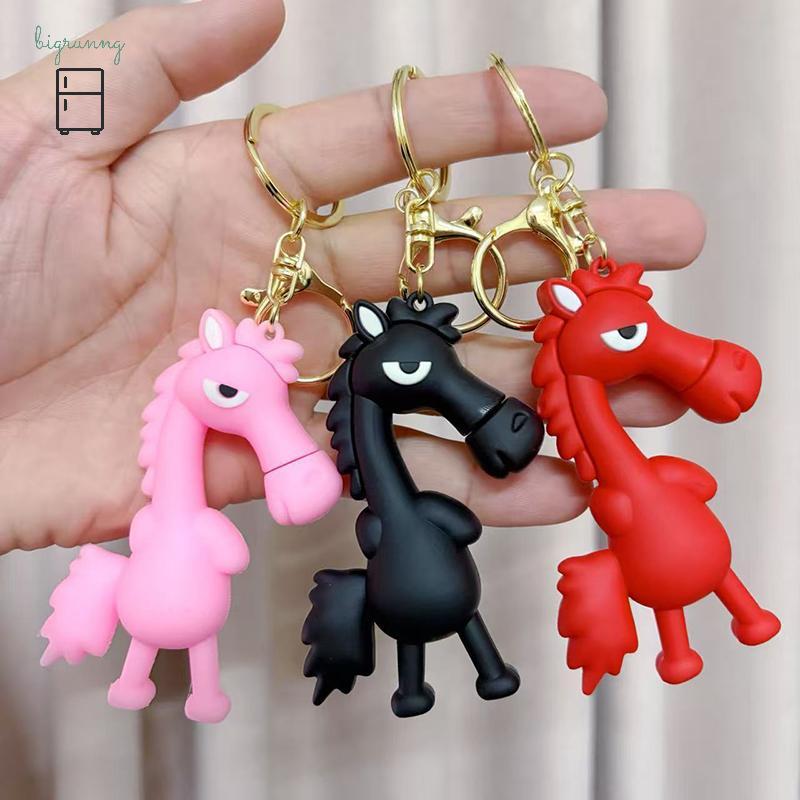 [BRN] มาสคอตม้านําโชคปีใหม่ 2026 - ระดับไฮเอนด์และเย็น-หัวใจสีดําม้ากระเป๋าเครื่องประดับกระเป๋าอุปกร