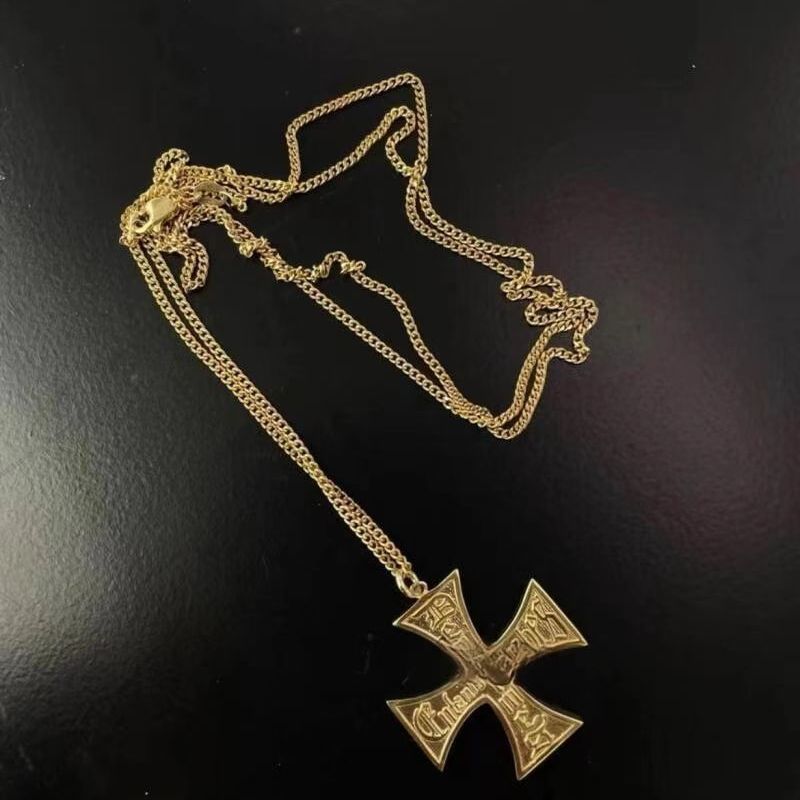 EDR จี้เหล็กไทเทเนียม - สร้อยคอการออกแบบข้ามด้อย, ชุดคู่รักที่ทนต่อการจางหายและแพ้ง่าย | เครื่องประด